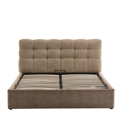Lit coffre matelassé en tissu 160x200cm- ACARA DRAWER