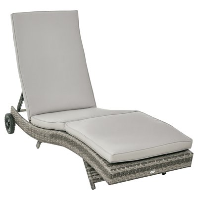 Chaise longue simple en rotin (modèle simple) OUTSUNNY