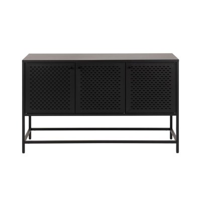 Buffet bas scandinave en métal noir 3 portes L125 - HARLOW HELLIN, DEPUIS 1862