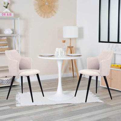 Ensemble table à manger ronde avec 2 chaises,Clift akanji MEUBLES COSY