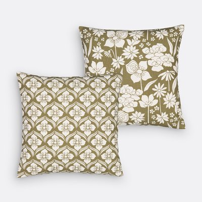 Lot 2 housses de coussin 40 x 40 cm coton, Dallas LA REDOUTE INTERIEURS