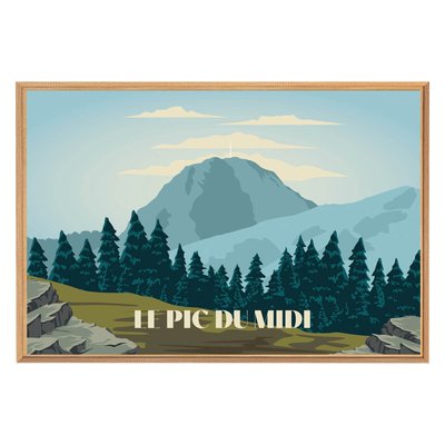 Tableau Mural Illustration Pic Du Midi MONTAGNE CEANOTHE