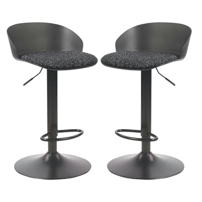 Tabouret de bar réglable, métal et tissu (lot de 2) LEEDS PIER IMPORT