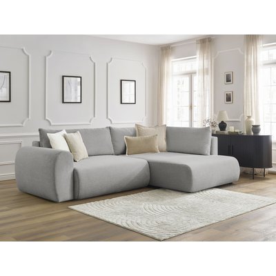 Canapé d'angle convertible 3 places en tissu lisse, LUCIEN BOBOCHIC