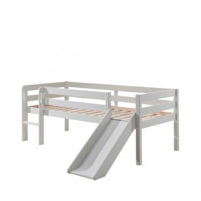 Lit enfant surélevé avec toboggan en bois 90x200cm - Orion DRAWER