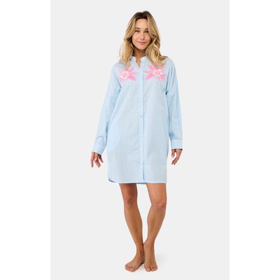 Chemise de nuit en coton, imprimé Rayure ARTHUR