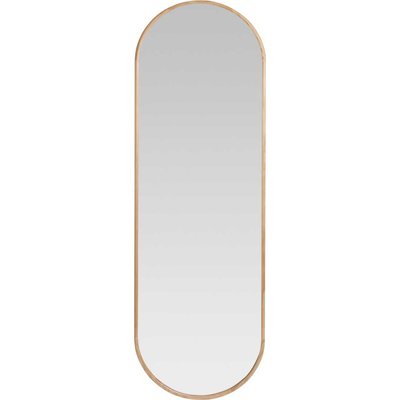 Miroir mural ovale en bois de pin finition vernis RECOLLECTION