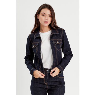 Veste courte zippée en jean CACHE CACHE