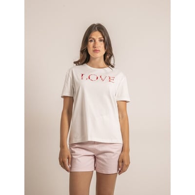 T-shirt Col Rond Message Fako DONA LISA