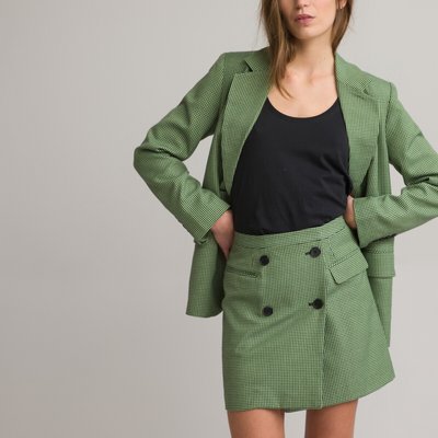 Юбка с запахом короткая в клетку LA REDOUTE COLLECTIONS