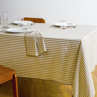 Nappe rayée tissé-teint, 30% coton recyclé, SOIZIC LA REDOUTE INTERIEURS