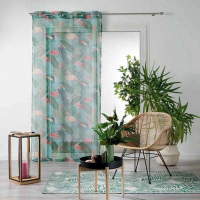 Panneau a oeillets rideau Voile Zootica turquoise EDEN