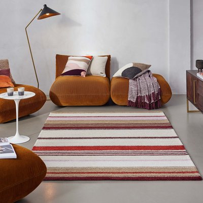 Tapis rayé coloré tufté main , PETROL WECON HOME