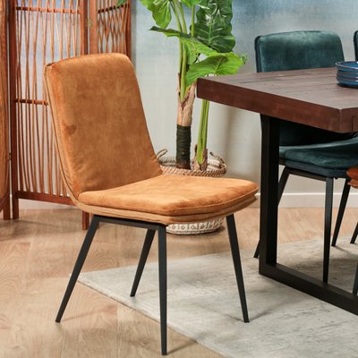 Chaise velours doré double coussinage (lot de 2) OKA PIER IMPORT