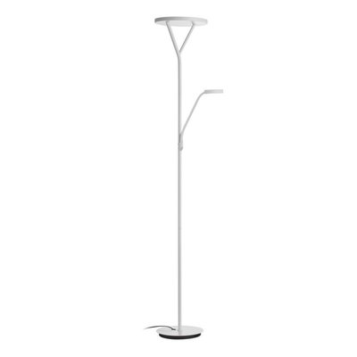 Lampadaire led avec liseuse blanc mat Plano MILLUMINE