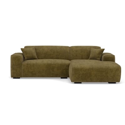 Canapé d'angle droit en velours texturé, LISON BEST MOBILIER