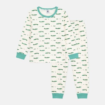 Pijama para niños de forro polar estampado de cocodrilo PETIT BATEAU