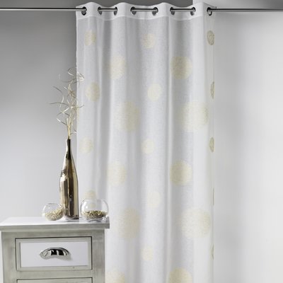 Voilage en Etamine Brodé ronds fils fil textile brillants HOME MAISON