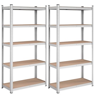 Lot de deux étagères à 5 niveaux avec planches réglables - H180 cm CALICOSY
