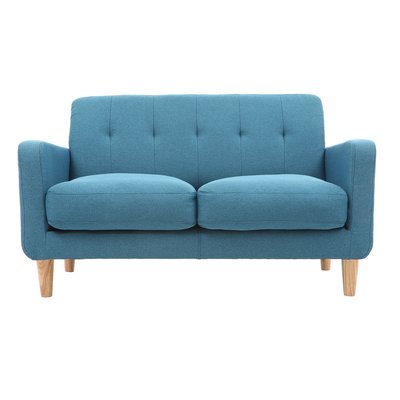 Canapé scandinave 2 places en tissu pieds bois LUNA MILIBOO
