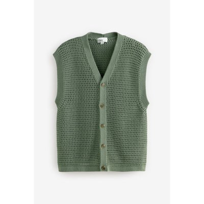 Débardeur boutonné en crochet et maille NEXT