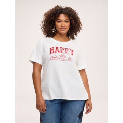 T-shirt avec inscription et appliqués FIORELLA RUBINO