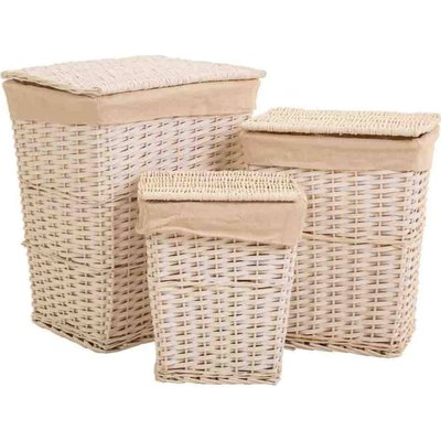 Panier à linge en osier  avec doublure coton polyester RECOLLECTION