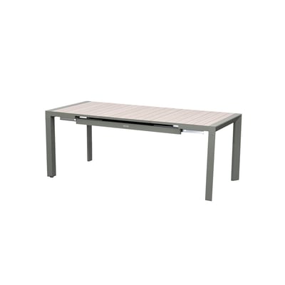 Table de jardin extensible 8 places en aluminium effet bois ÉVASION HESPERIDE