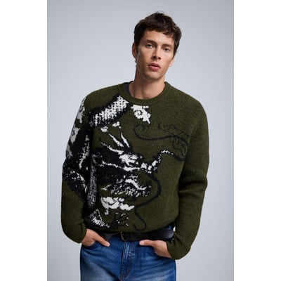 Pull jacquard imprimé DESIGUAL