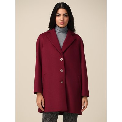 Manteau ligne cocoon réalisé en drap teinte unie OLTRE