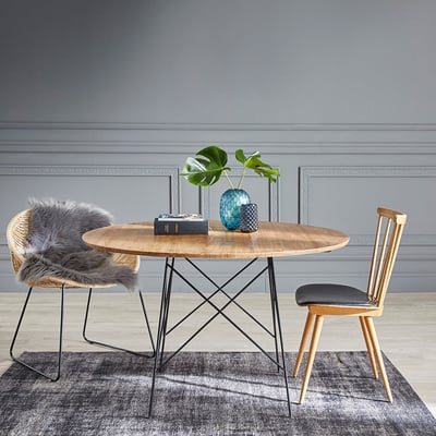 Table en bois massif 4 pers.  TILO BERAH GETAH