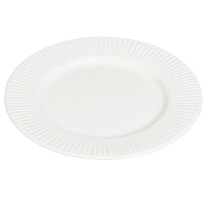 Assiette à dessert en porcelaine blanche striée 21x21x2cm WADIGA