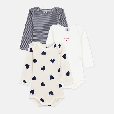 Lot de 3 bodies manches longues PETIT BATEAU
