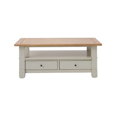 Table basse bois massif 2 tiroirs Embellie CAMIF