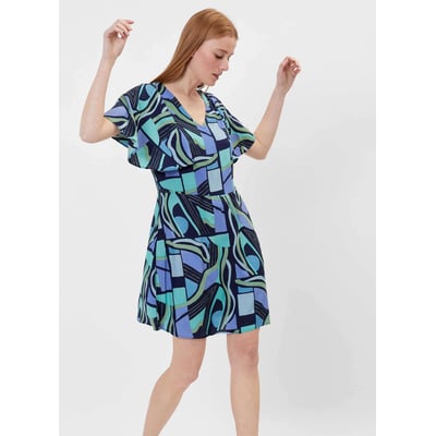 Robe imprimée manches papillon Ecovero UNE PRINCESSE NOMADE