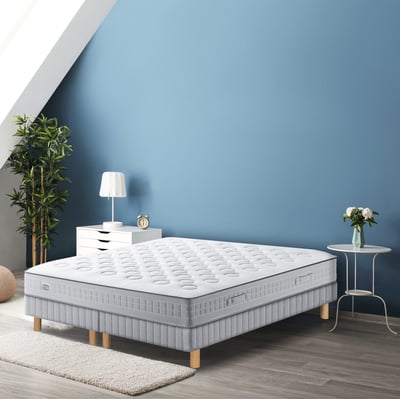 Ens INITIAL 140x190 matelas H23 ressort ensachés, ferme, sommier SIMMONS