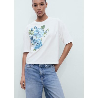 T-shirt coton imprimé fleur MANGO