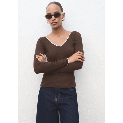 T-shirt combiné col V MANGO