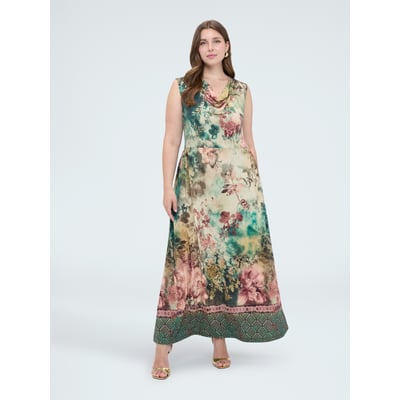 Robe longue évasée avec imprimé FIORELLA RUBINO