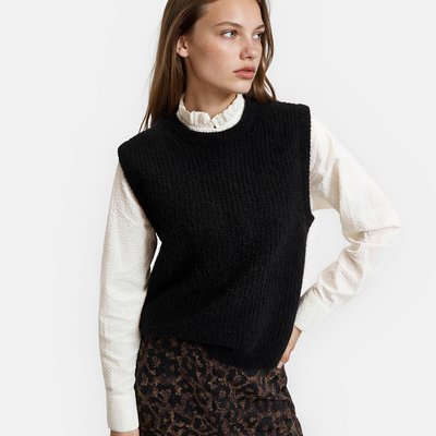 Pull sans manches, col rond, en alpaga mélangé, Signature ANETTE LA REDOUTE COLLECTIONS