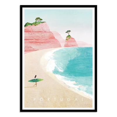 Affiche d’art et cadre noir 30 x 40 cm - Portugal - Henry Rivers WALL EDITIONS