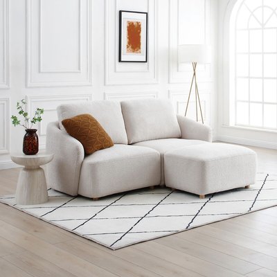 Corbin Boucle Modular 2 Seater Sofa and Footstool SO'HOME