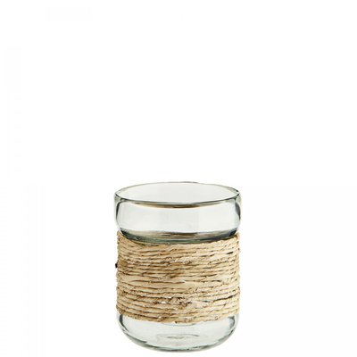 Vase en verre et fibre bambou MADAM STOLTZ