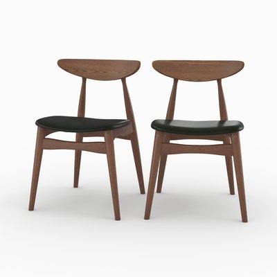 Lot de 2 chaises en cuir synthétique d'hévéa - JOSETTE RENDEZ-VOUS DÉCO