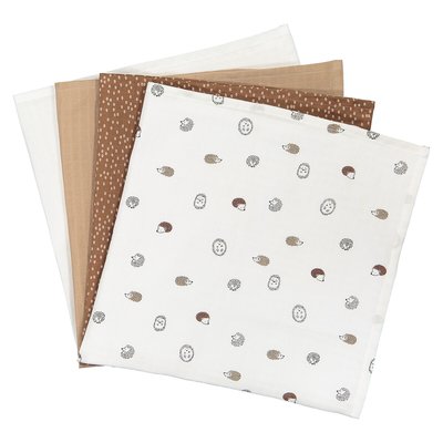 Lot de 4 langes en coton ecru marron La Redoute Collections La Redoute