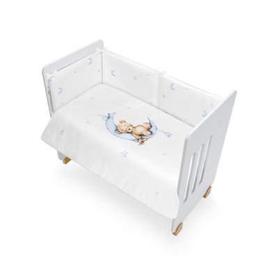 Lit Bébé Star Nature - Set Ours Lune - Bleu INTERBABY