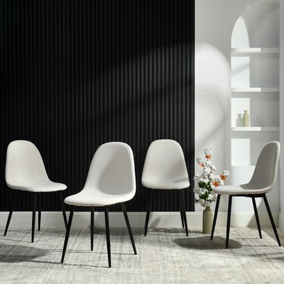 Lot de 4 chaises de salle à manger industriel en tissu,CHARLTON MEUBLES COSY