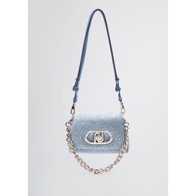 Sac petit format LaPuffy en toile denim avec strass LIU JO