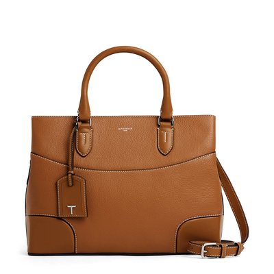 Sac à main grand en cuir grainé et lisse ROMY LE TANNEUR
