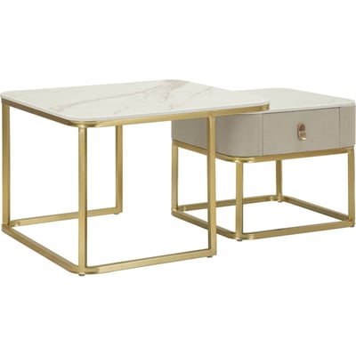 Tables basses gigognes plateau effet marbre GLAM RECOLLECTION